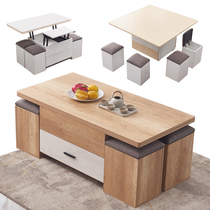 Multifunctional folding lifting coffee table becomes a dining table dual-use simple small apartment living room integrated household tea table