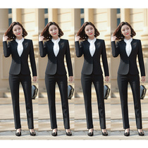 Gray suit womens suit foreman manager tooling autumn new health club beauty overalls OL professional wear