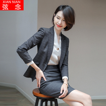 Gray suit womens suit Fashion temperament formal professional clothing Sales department OL tooling Jewelry store work clothes female spring