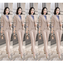 Professional suit female fashion temperament goddess fan new apricot suit suit office tooling overalls