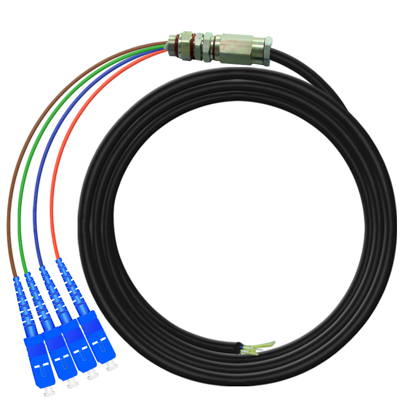 netcube 4-core single mode outdoor waterproof tail cable optical fiber jumper tail fiber sc tensile anti-corrosion toughness good optical fiber extension line optical cable sheath cable