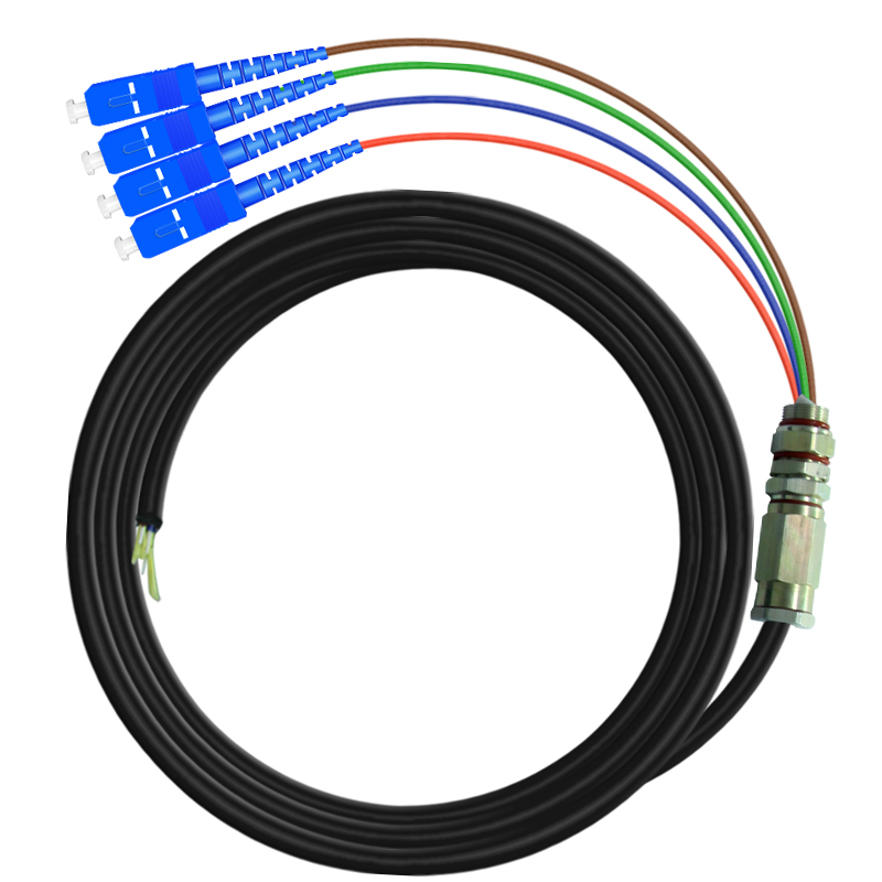 netcube 4-core single mode outdoor waterproof tail cable optical fiber jumper tail fiber sc tensile anti-corrosion toughness good optical fiber extension line optical cable sheath cable