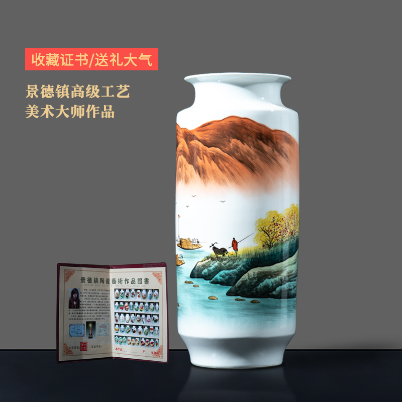 Jingdezhen ceramics famous hand - made enamel vase flower arranging, landing the sitting room of the new Chinese style household adornment furnishing articles