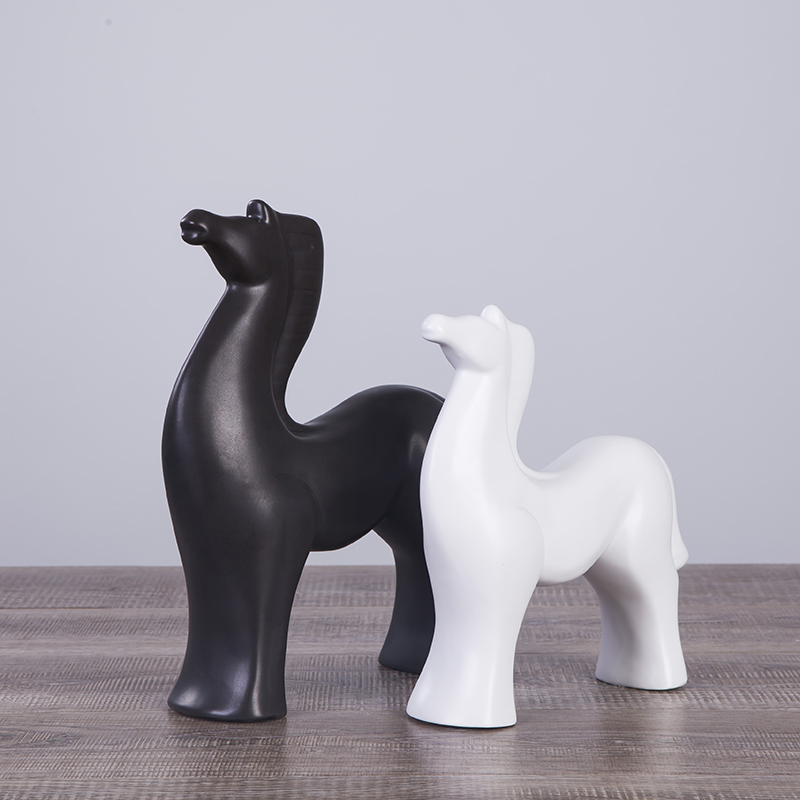 Rice lu, I and contracted creative, black and white ceramic horse furnishing articles home sitting room ark adornment business needs