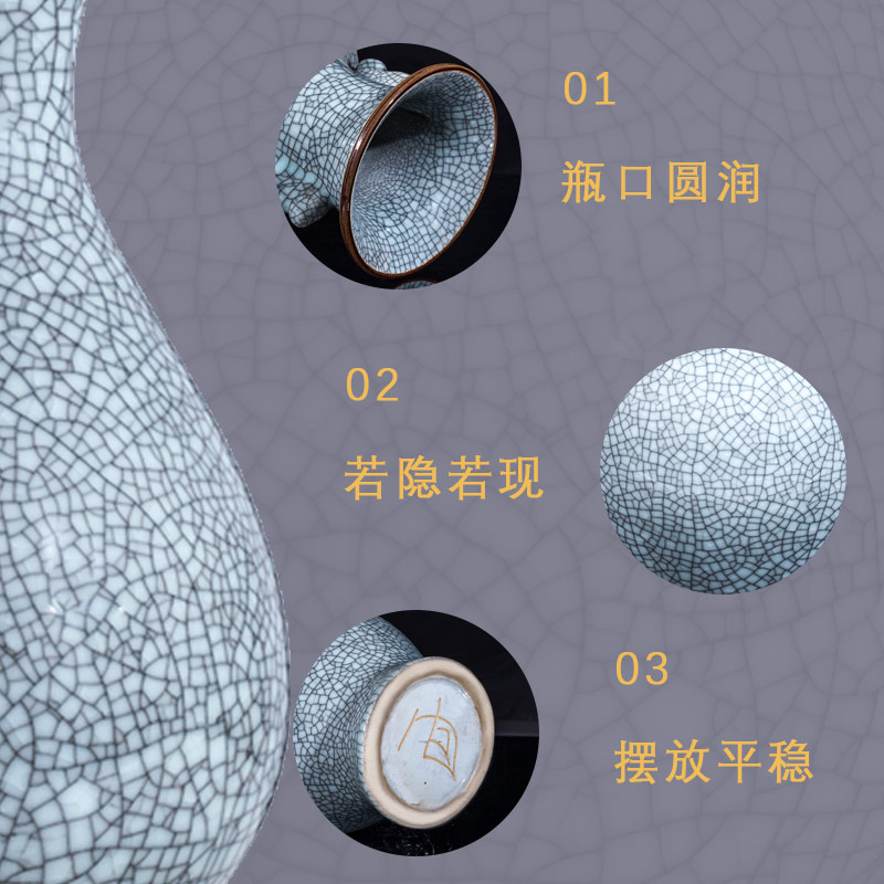 Rice lu, jingdezhen ceramic ice crack glaze vase creative Chinese sitting room porch decoration flower arranging household furnishing articles