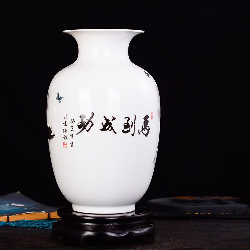 Jingdezhen ceramics Chinese vase three - piece furnishing articles of modern home sitting room ark, flower arrangement adornment ornament