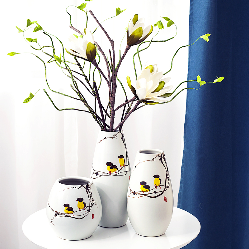 Modern new Chinese style three - piece vase jingdezhen ceramics, vases, flower arranging, home sitting room adornment is placed