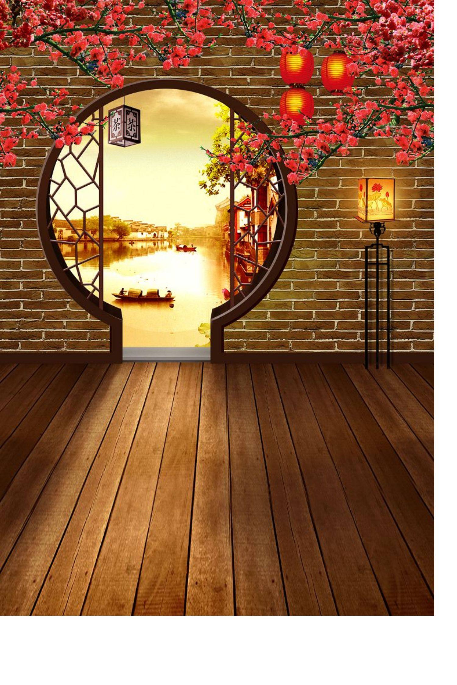 挂布背景布古风拍照汉服影棚国潮古装布全家福直播布3d立体