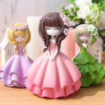 Flower girl piggy bank Girl creative personality Net red cute girl adult with pink piggy bank piggy bank