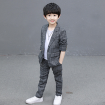 Boys suit spring and autumn suit 2021 new spring dress foreign boy handsome boy Korean childrens clothing suit tide