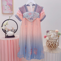 Han dress girl summer dress Chinese style childhood girl antique dress Super fairy girl dress summer dress