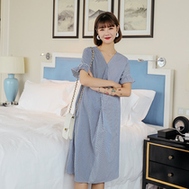 Pregnant women skirt summer Net red pregnant womens fashion tide 2020 Summer short sleeve shirt personality shirt