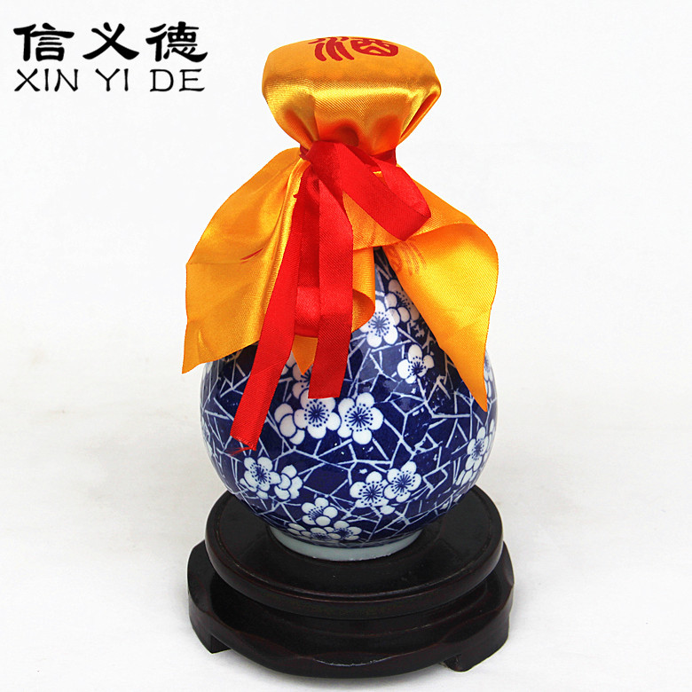 Jingdezhen ceramic bottle jars wine dedicated I silk cloth seal wine jars decorated notes cloth