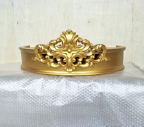 European bed curtain frame French solid wood carved hollow curtain frame Childrens princess room soft decoration crown bed crown frame