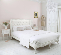 French solid wood bed American carved bed Princess bed European style 1 5 meters soft cloth bed 1 8 meters double bed wedding bed