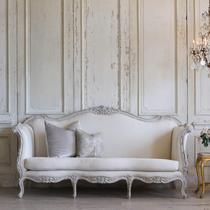 Fa-style countryside antique style solid wood Carved Flowers Single Double Trio Position Sofa American Retro Made Old Sofa Chair