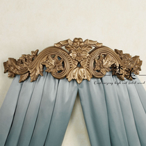 Eurostyle Princess Bed Mantle Rack Method Palace Vintine Retro Solid Wood Carved Crown Children Bedside Decorative veil curtain bracket