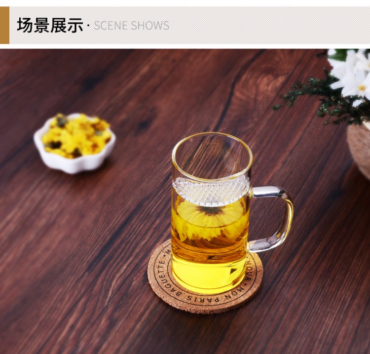 More heat - resistant glass filter points tea fair crescent cups of green tea tea tea cup cup leakage one office