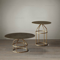 Nordic new metal small round table golden round small modern table creative table tea table living room side