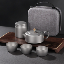 Pure titanium travel tea set convenience package titanium alloy bubble teapot car outdoor home kung fu tea set customization