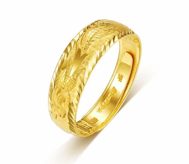 king tai fook/金大福黄金龙凤对戒戒指 足金婚庆对戒结婚戒戒指