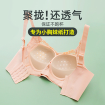 Small breasts gather to collect sub-milk underwear women without steel ring adjustment anti-sagging bra flat chest show big thick cup bra