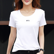 Summer short sleeve 2019 new female loose white T-shirt women short sleeve Han fan round neck modal base shirt female