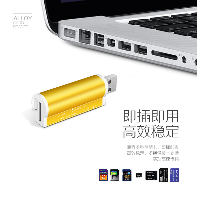 aszune多合一高速读卡器USB3.0多功能SD/TF/MS手机相机内存卡迷你产品展示图4