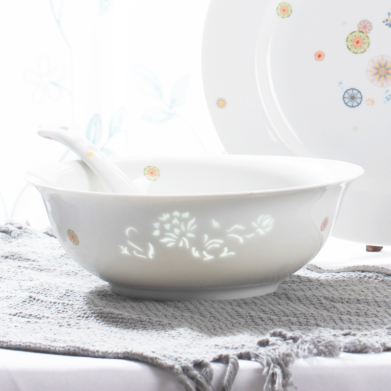 Jingdezhen ceramic bowl bowl and exquisite porcelain tableware portfolio high - grade contracted creative dishes suit household gift box