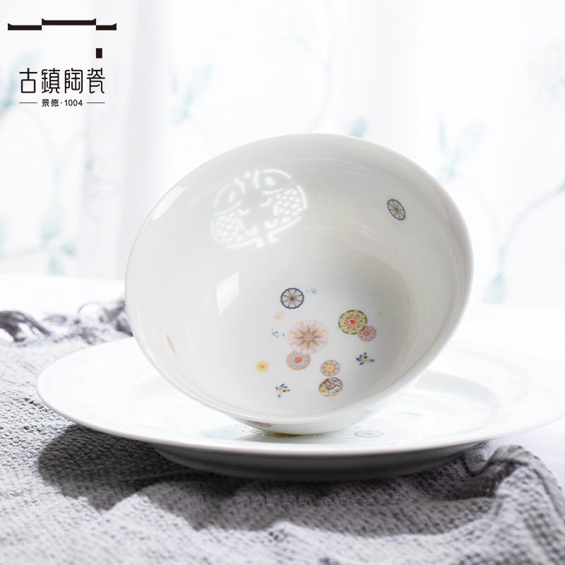 Dishes suit household jingdezhen ceramic light key-2 luxury Dishes hot insulation of new Chinese style is I and contracted tableware suit