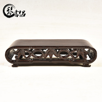 Ebony bamboo grain wood carving crafts base solid wood stone jade base SEAL base purple sand pot tea set base