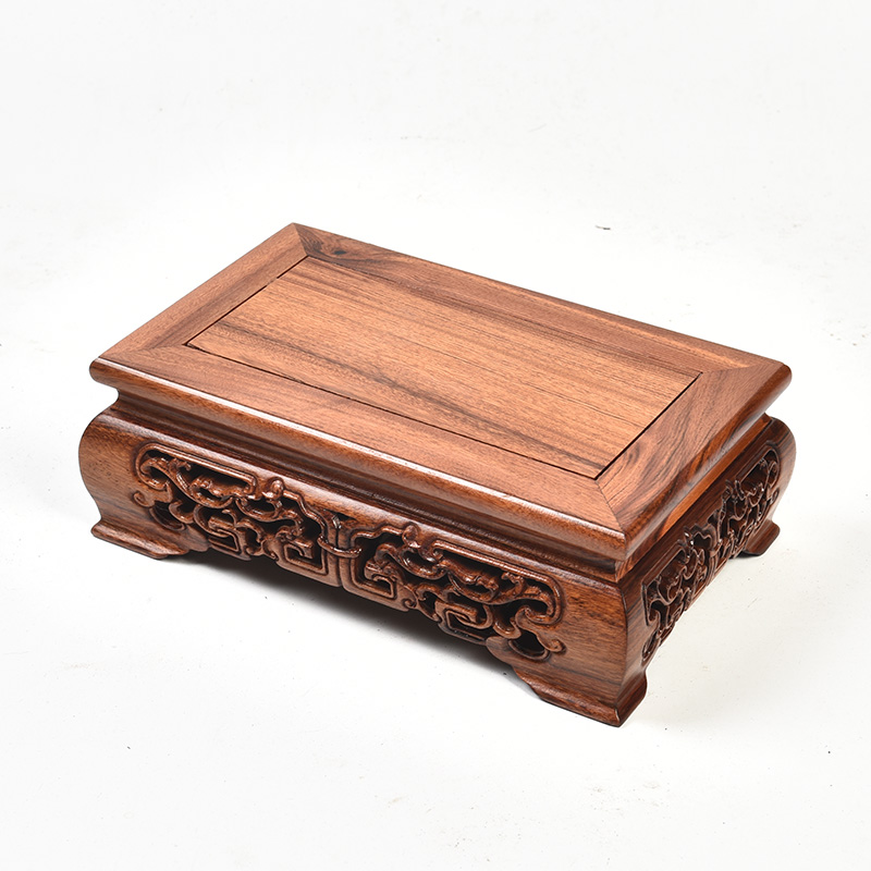 Redwood base solid wood rectangle jade stone furnishing articles planter base square for FoTai Buddha base