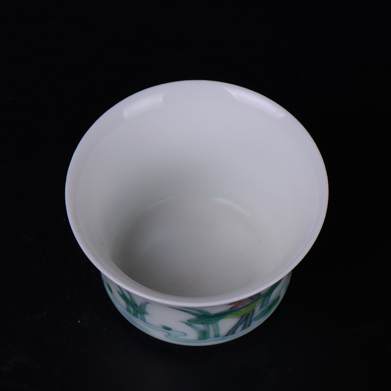 Pianology picking jingdezhen hand - made antique porcelain cup bucket color lotus tea leisure gift and furnishing articles