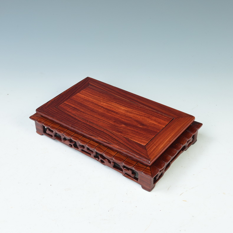 Red sandalwood wood melon leng base rectangle square base flowers miniascape base stone base furnishing articles