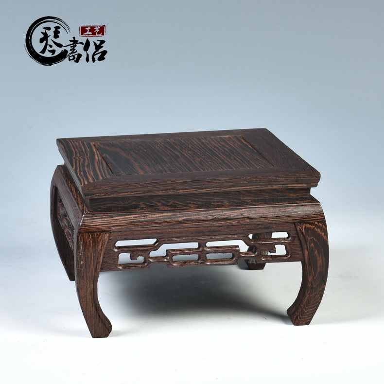 Pianology picking mahogany base square vase base solid wood aquarium base wooden base are it