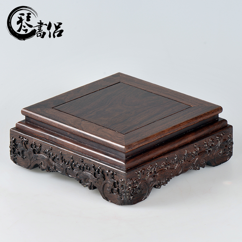 Redwood base solid wood rectangle jade stone furnishing articles planter base square for FoTai Buddha base