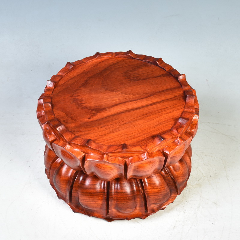 Pianology picking red round solid wood guanyin bodhisattva ocean 's king kong hua limu lotus base wooden Buddha base