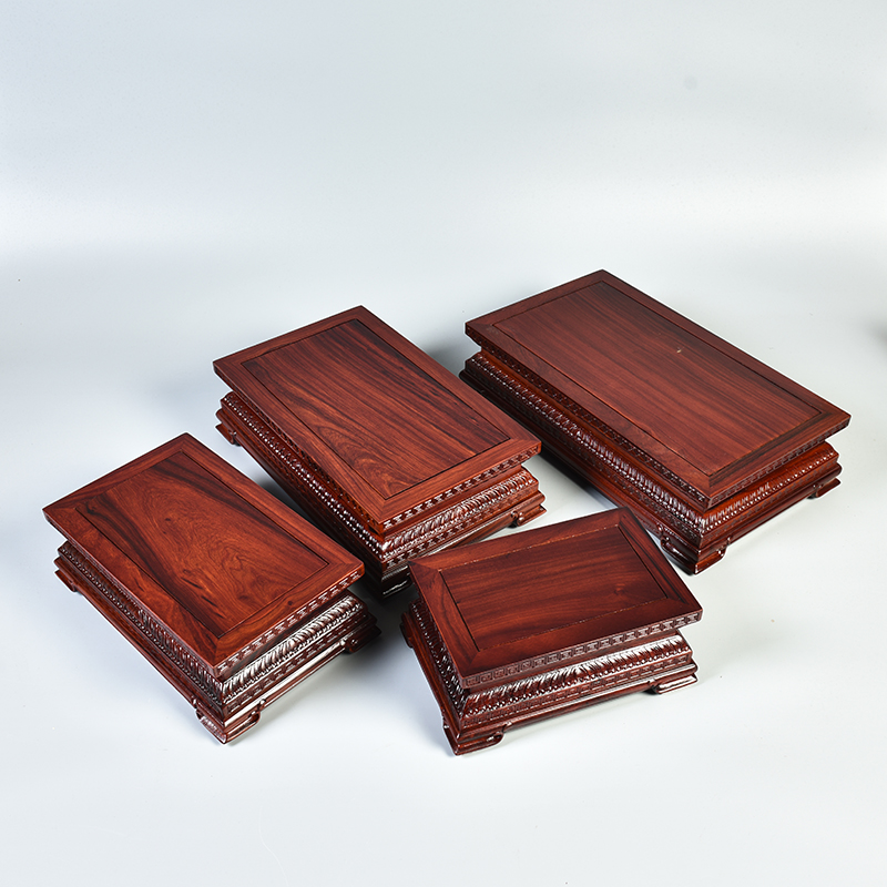 Pianology picking solid wood base guanyin Buddha base solid wood with rectangular wooden Buddha jade stone lotus base