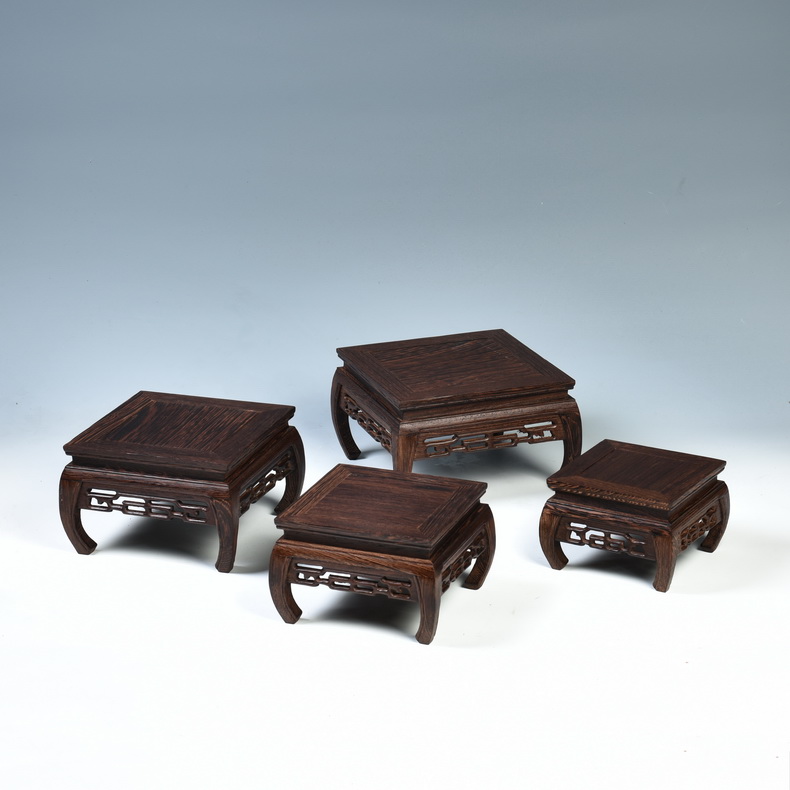 Pianology picking mahogany base square vase base solid wood aquarium base wooden base are it