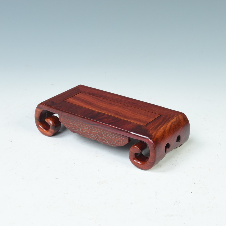 Red sandalwood scroll square table miniascape of rectangle base jade penjing base solid wood real wood base, the mythical wild animal base