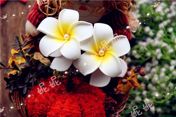 Pearl frangipani big grab clip hairpin vacation photo photo beach flower headdress full of ornaments