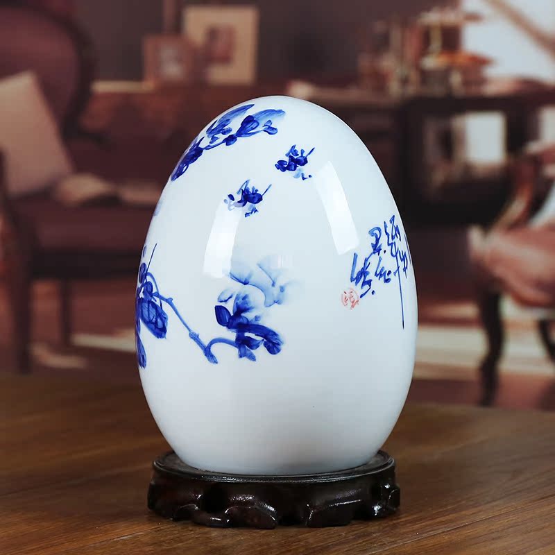 Jingdezhen blue and white porcelain ceramic vase riches and honour figure of modern home sitting room place the egg handicraft gifts