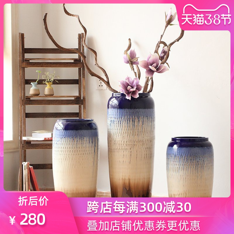 Landing POTS Chinese vase color glaze up modern European sitting room hotel villa place big vases, flower arrangement