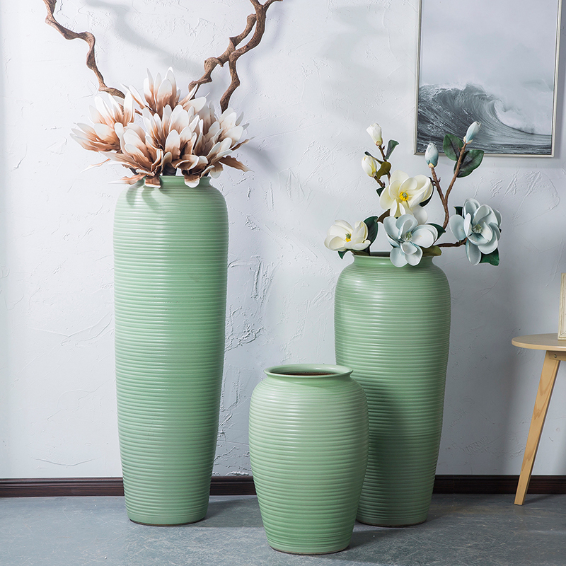 Jingdezhen I and contracted ceramic vase landing big sitting room dry flower arranging flowers is placed on the Nordic and fresh your up green