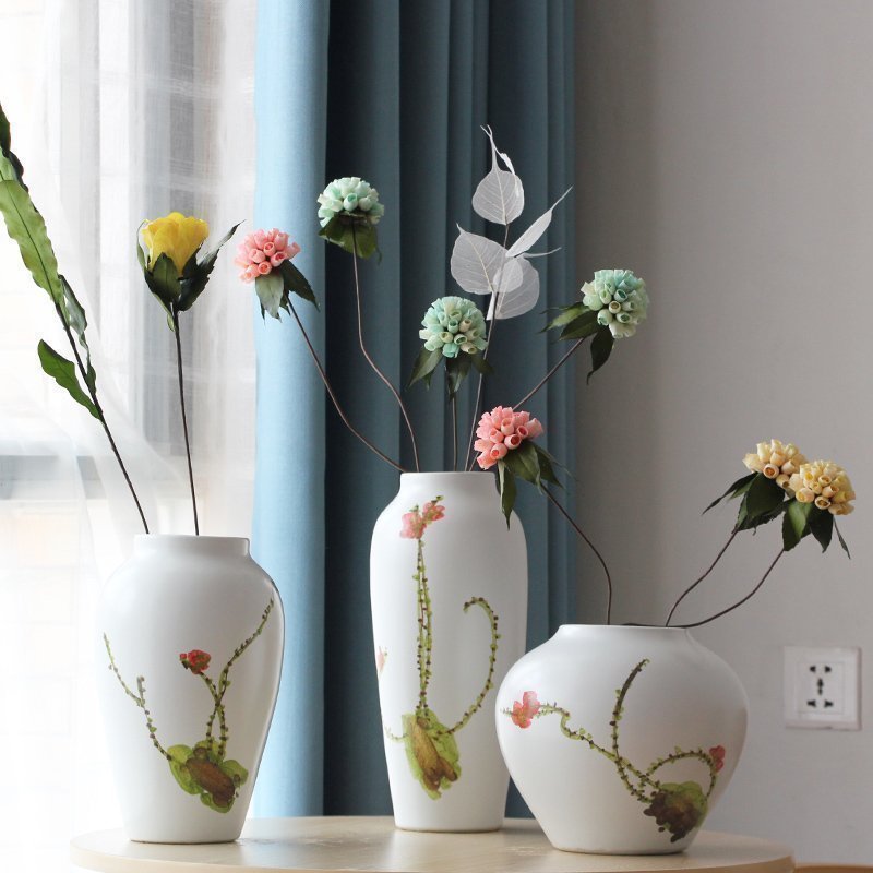 I and contracted new Chinese hand - made ceramics vase model household adornment desktop furnishing articles dry flower flowers in the living room