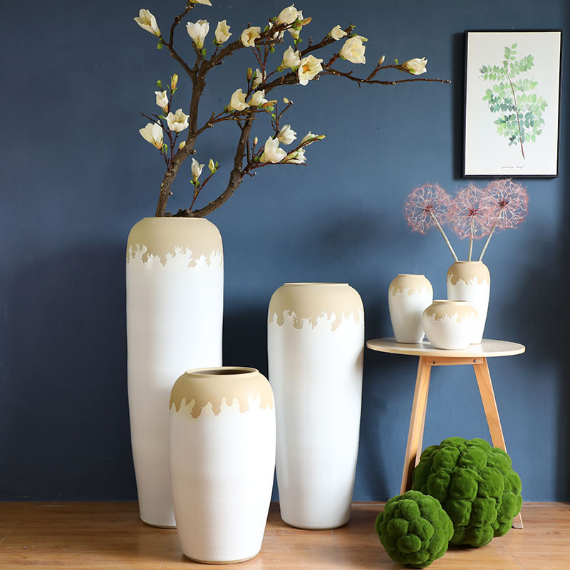 Large vases, I and contracted sitting room flower arranging flowers white thick some ceramic pot home decoration ceramic furnishing articles