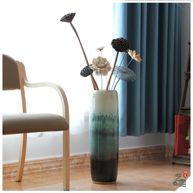 Modern American European Mediterranean style ceramic color glaze floor vases, home furnishing articles sitting room adornment