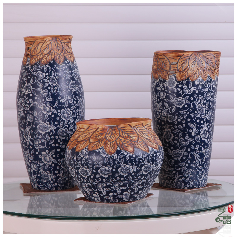 Modern Chinese art show of jingdezhen ceramic vase three - piece porch decorate household act the role ofing is tasted