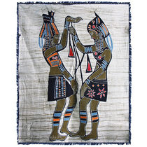 Guizhou Wax Dyeing Painting Minority Mural Home Decoration Painting Pure Handmade Batik Dyeing Spinning Thread 70 * 85cm