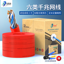 Six types of gigabit pure copper high-speed network cable dual shielded home decoration router oxygen-free copper CAT6 network broadband line foot meters